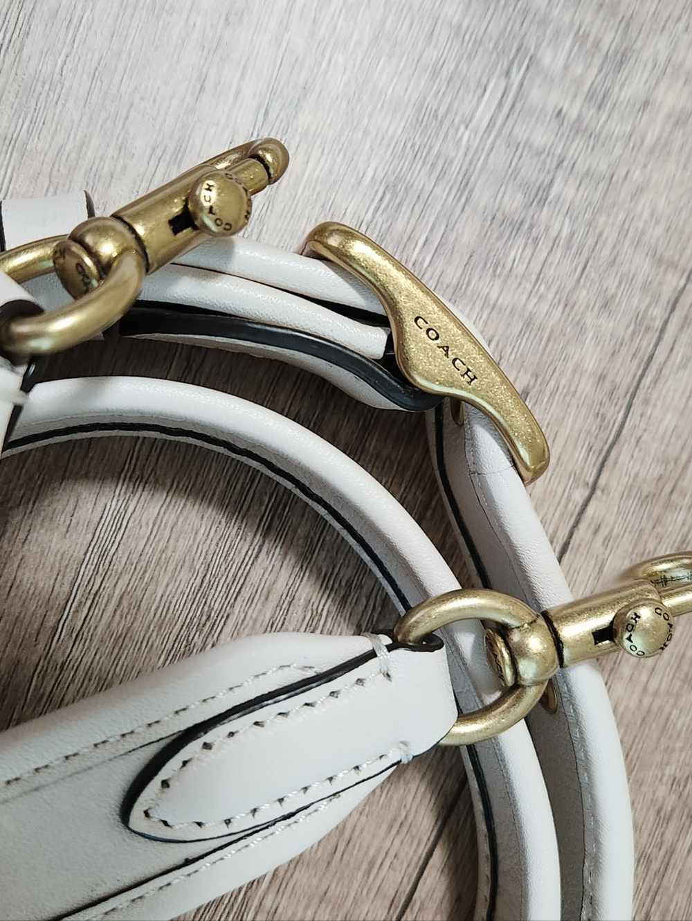 Coach Chalk White Leather Adjustable Replacement Crossbody Strap